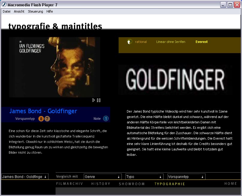 Typography & Maintitles film timeline screenshot